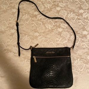 Michael Kors Black Snakeskin Crossbody Purse